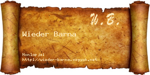 Wieder Barna névjegykártya